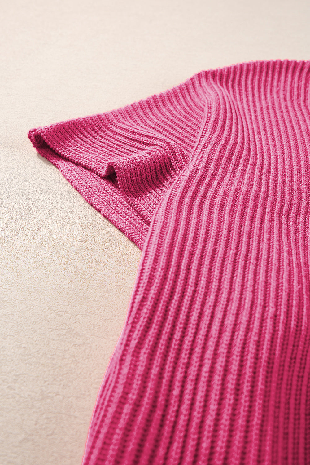 Haze Blue Short Sleeve Side Slit Oversized Sweater