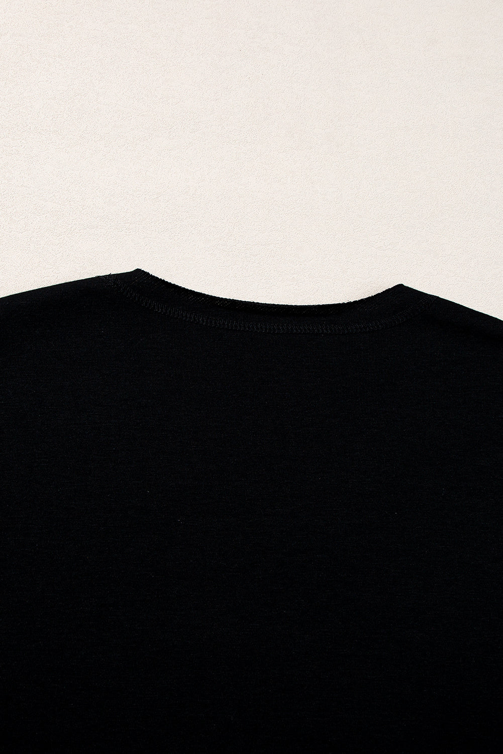 Light Grey USA Lettering Patch Notched Neck Loose Tee