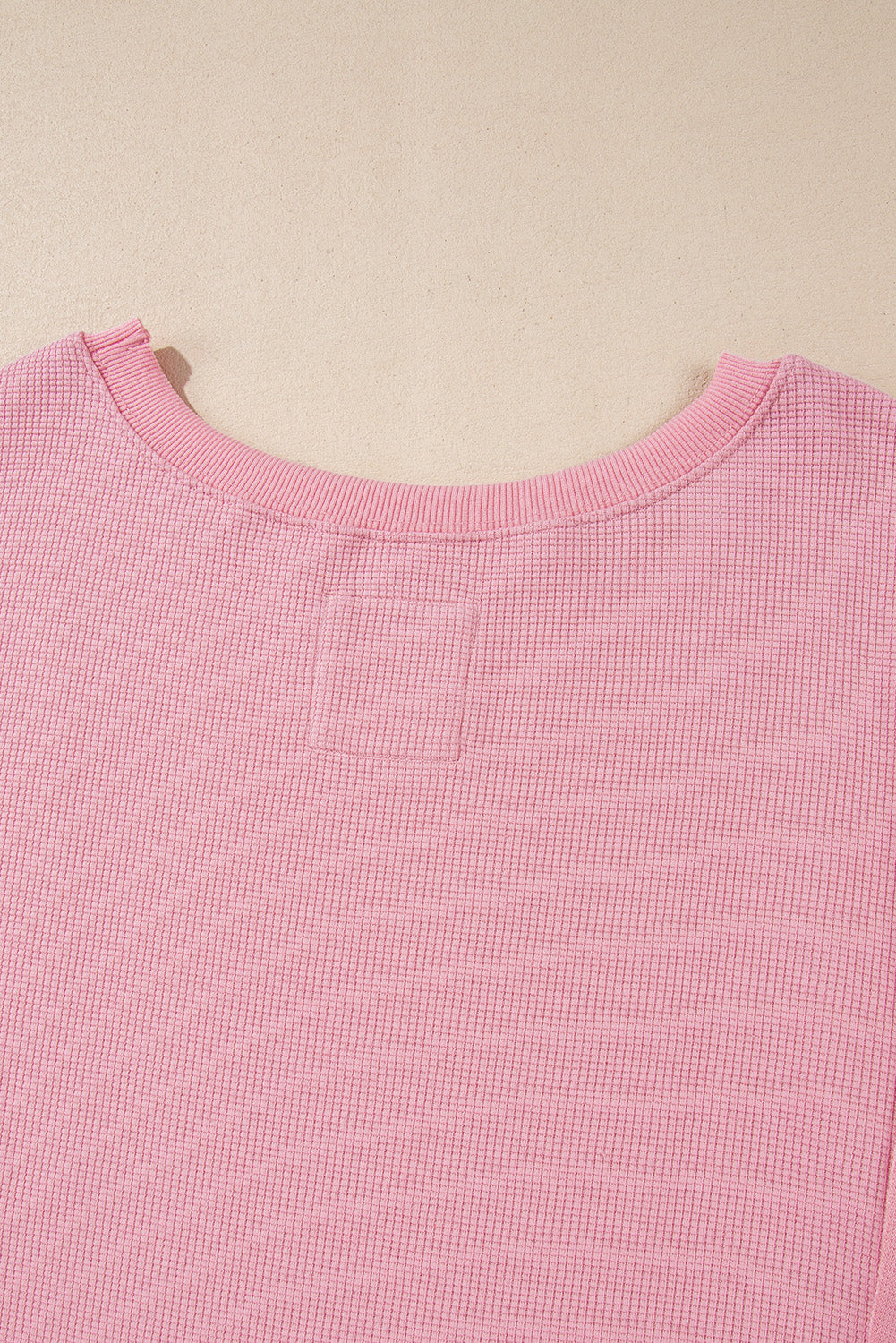 Gray Waffle knit Bishop Sleeve Split Oversized Top