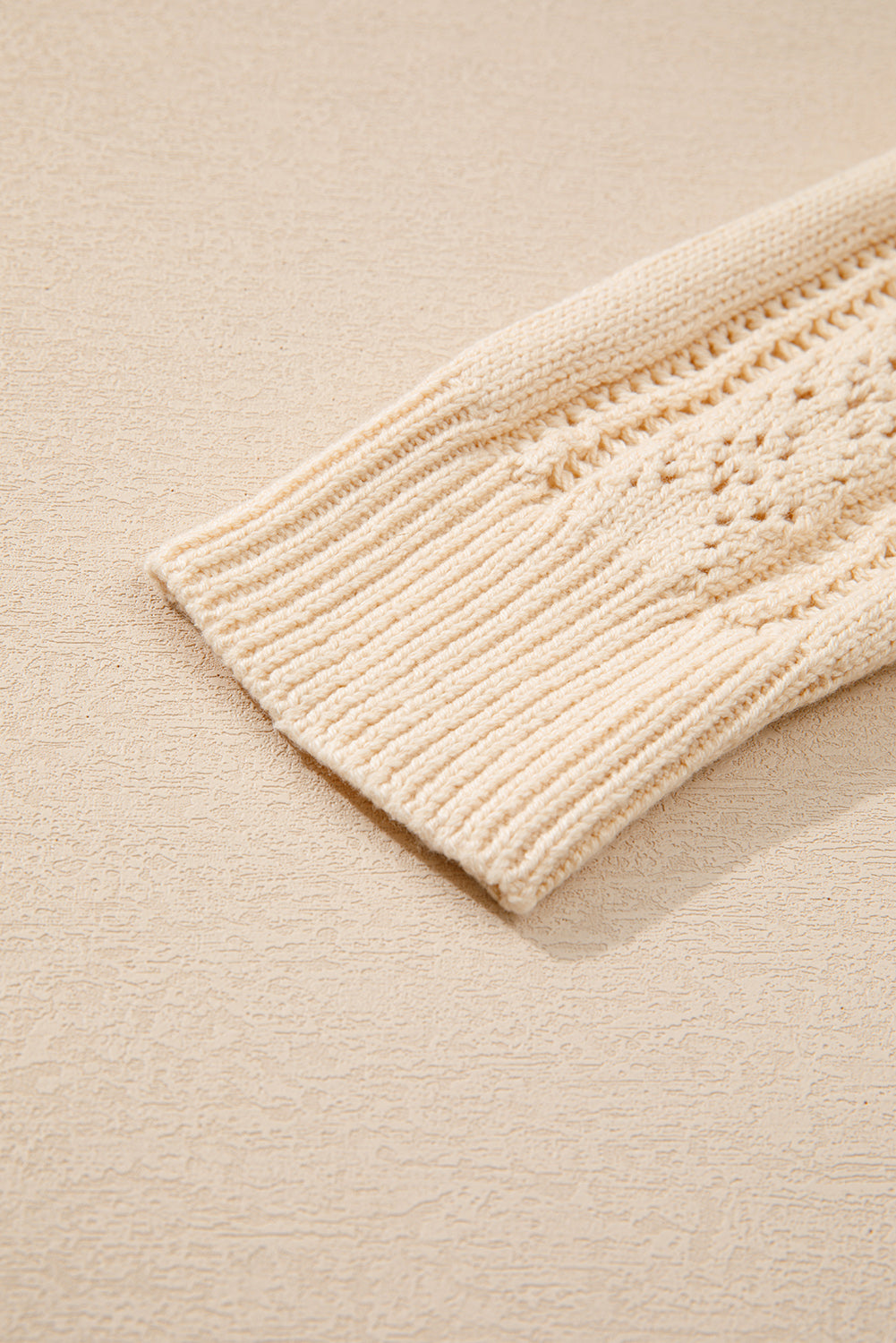 Black Open Knit Drop Shoulder Sweater Cardigan