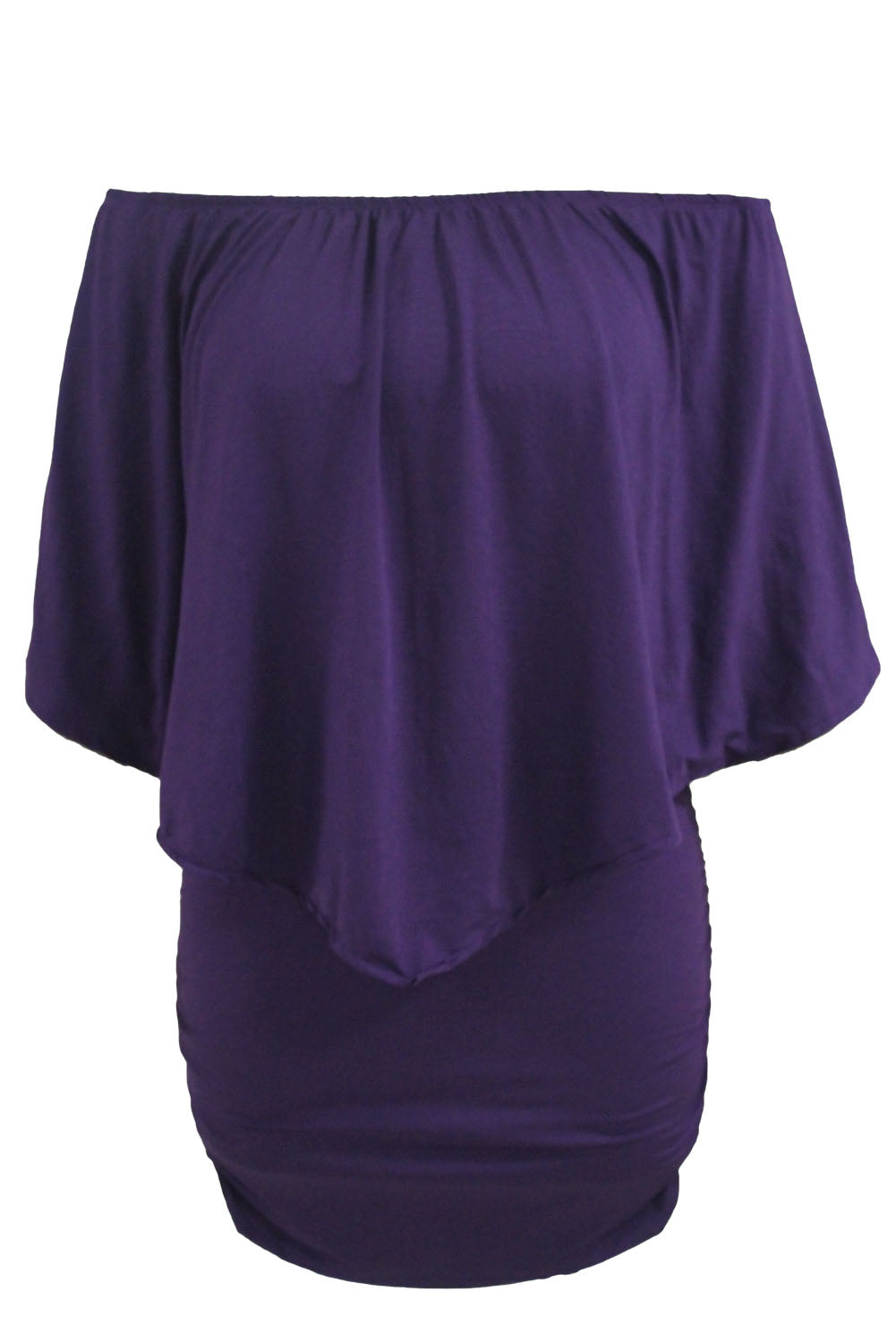 Multiple Dressing Layered Dark Blue Mini Poncho Dress