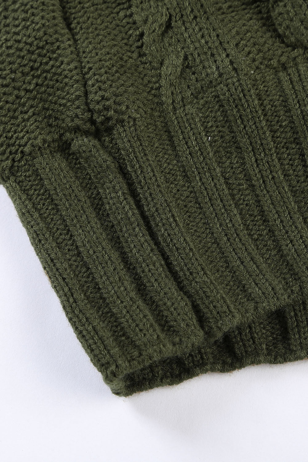 Fur Hood Horn Button Sweater Cardigan