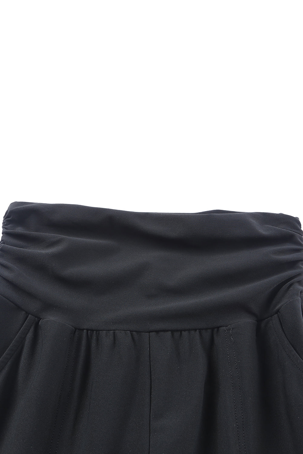 Gray High Waist Pleated Pocket Leggings