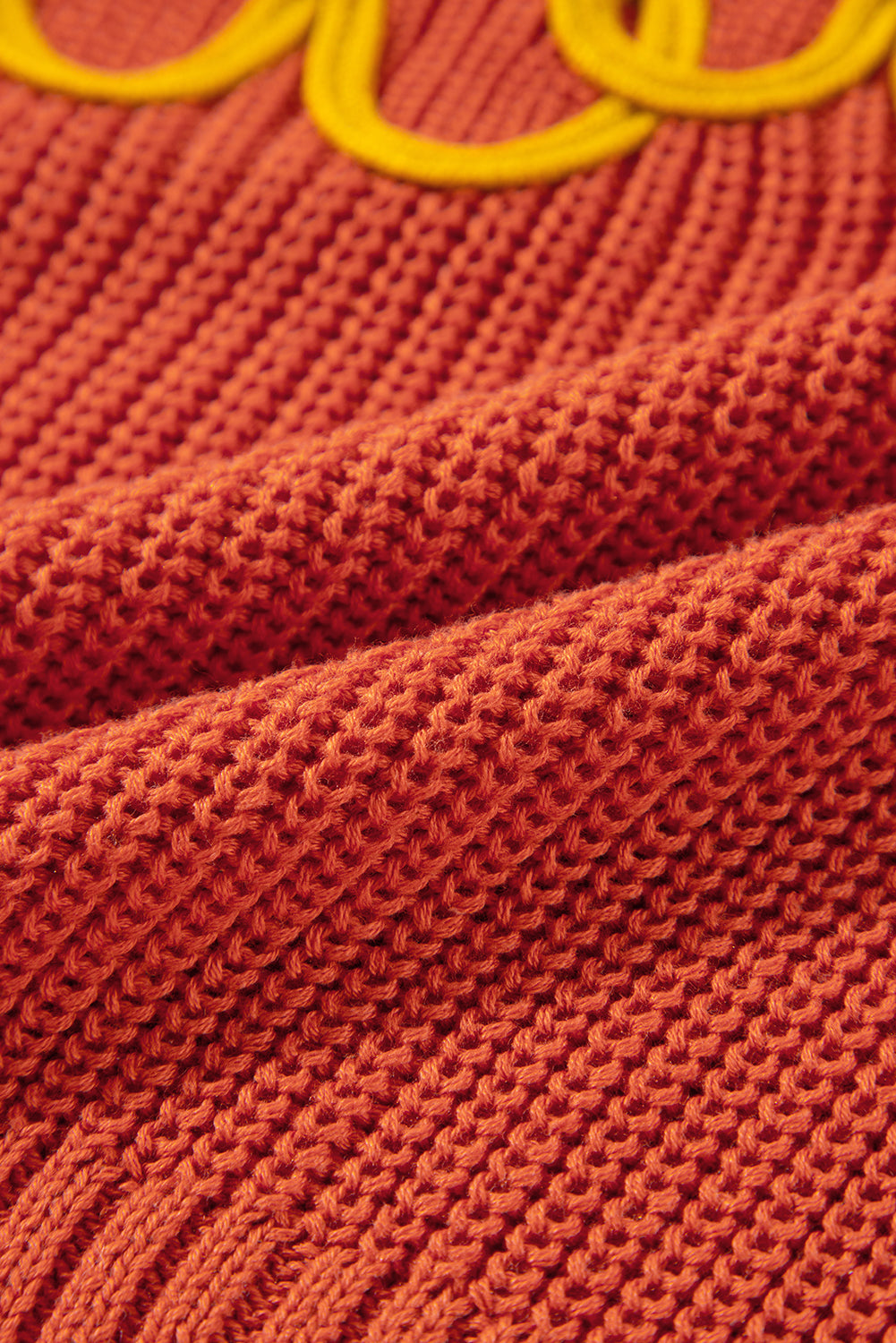 Red Sandalwood Thanks Giving Letter Graphic Crew Neck Sweater