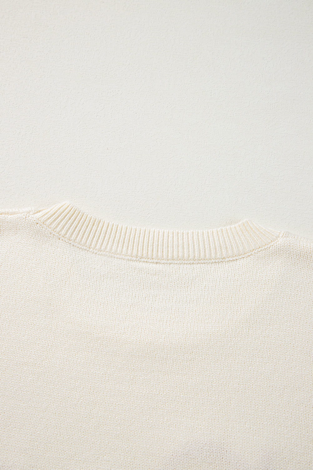 Orange Boo Knitted Pattern Ribbed Edge Drop Shoulder Sweater