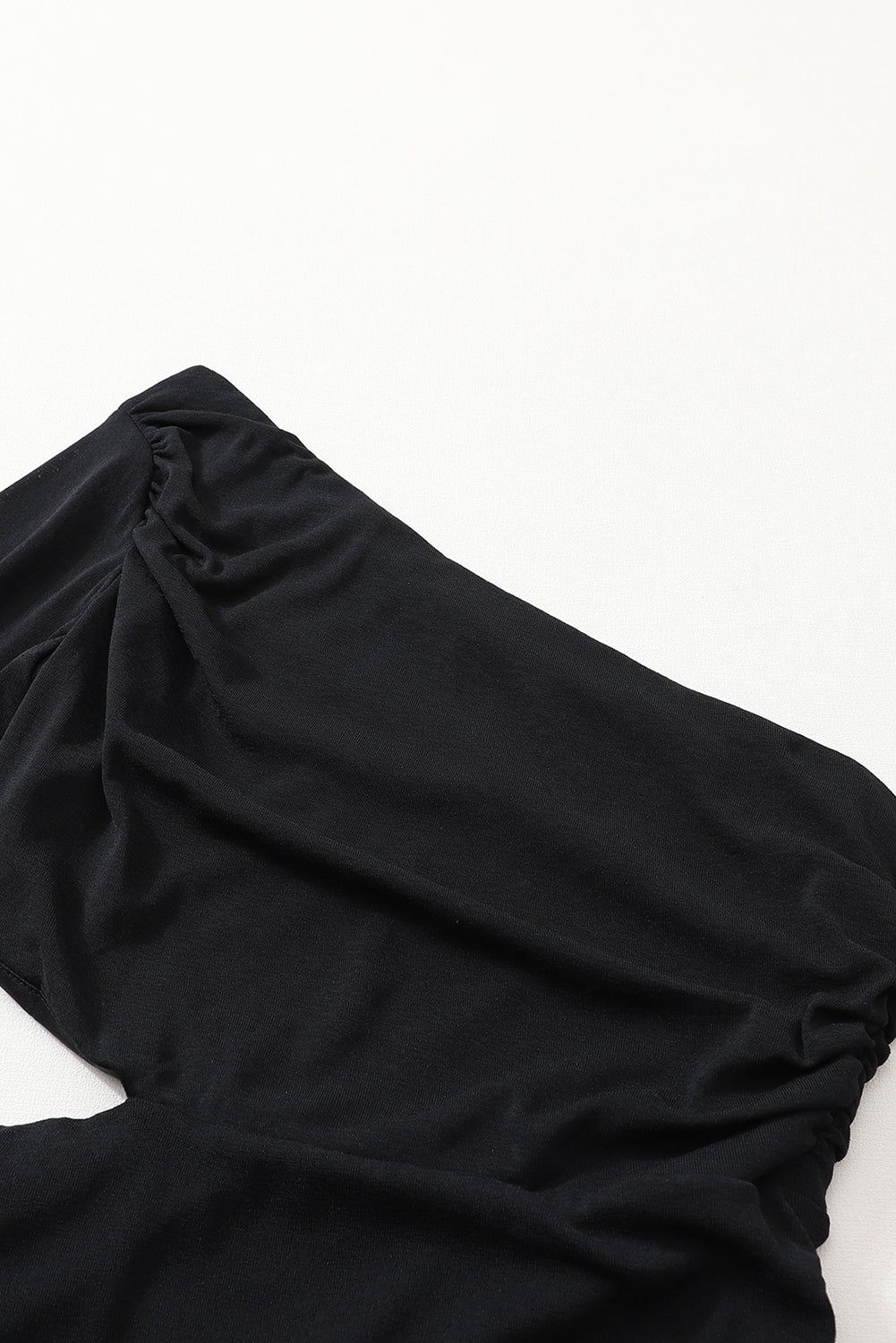 Black Asymmetric One Shoulder Cutout Bodycon Dress