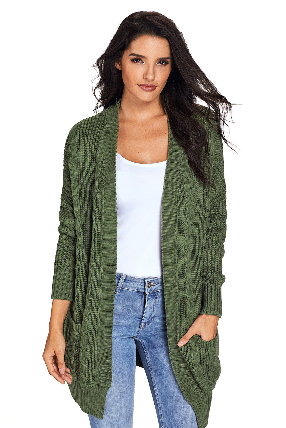 Mustard Knit Texture Long Cardigan
