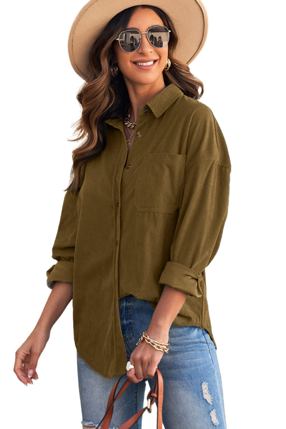 Corduroy Button Pocket Shirt