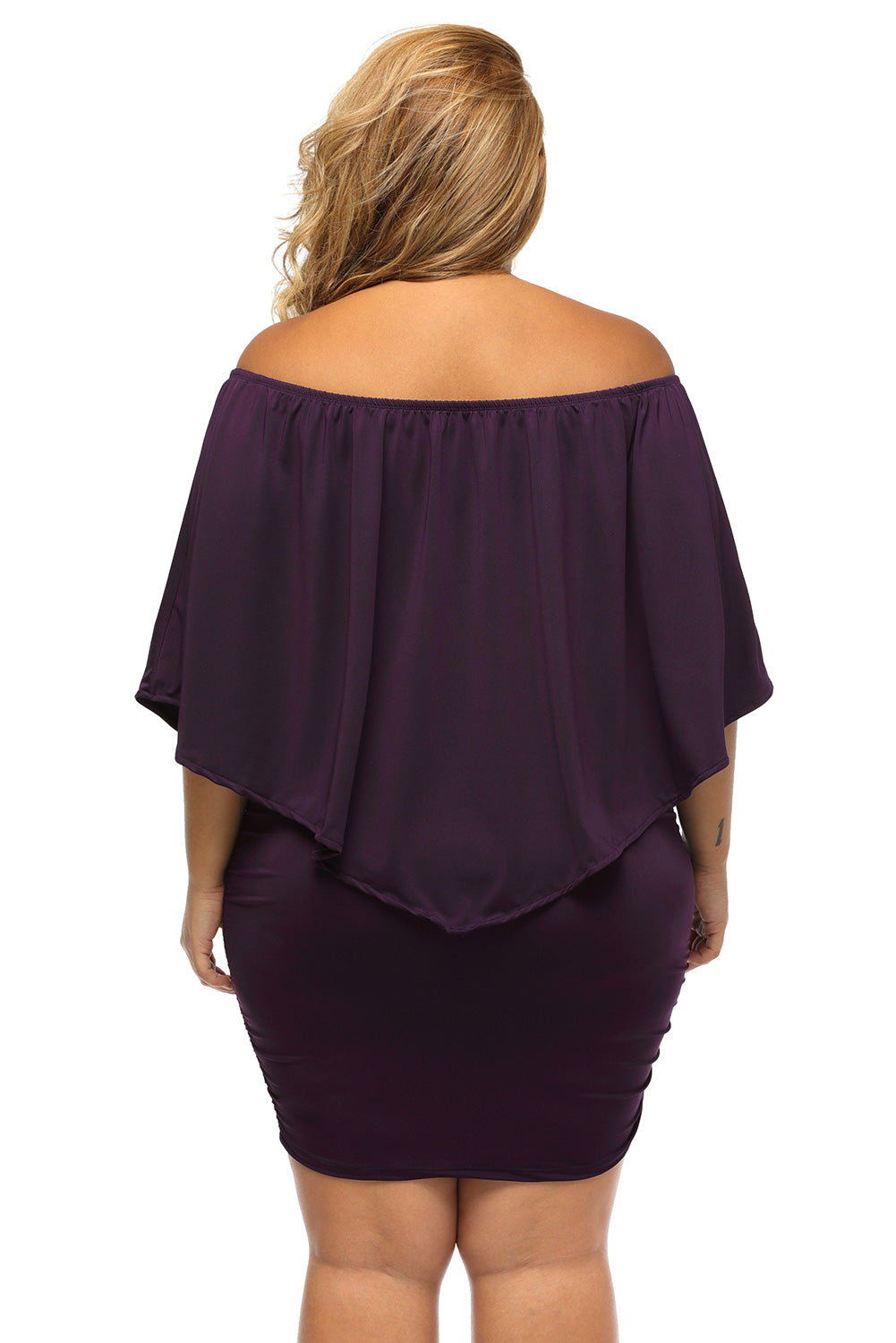 Multiple Dressing Layered Dark Blue Mini Poncho Dress