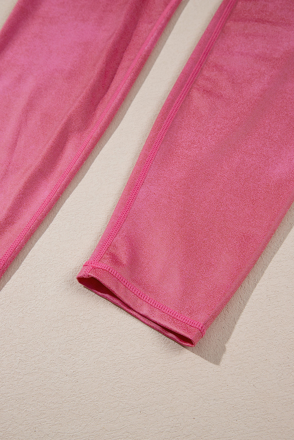 Rose Red Crossed Dip Waist Sleek Leather Leggings