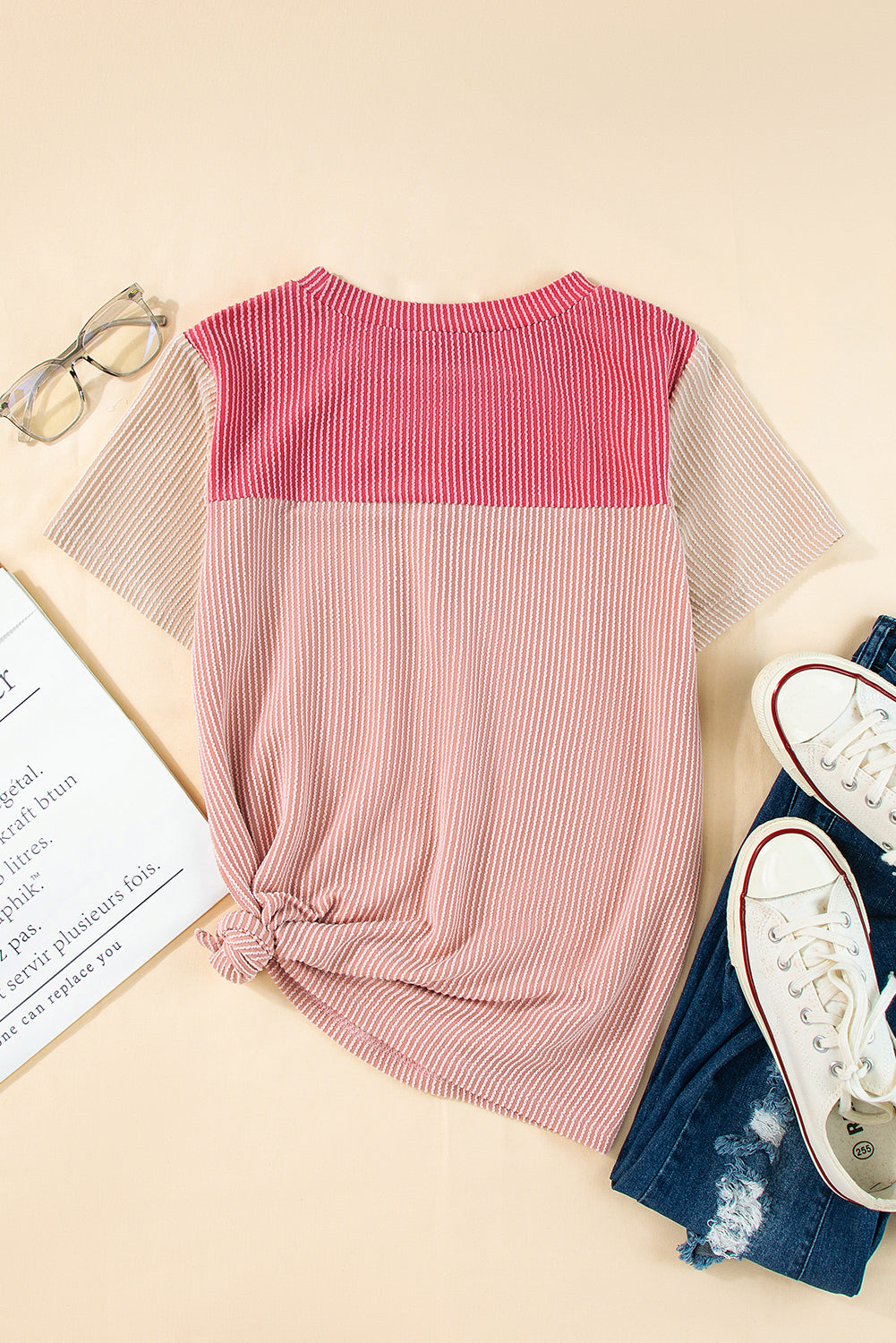 Skobeloff Rib Textured Colorblock T Shirt