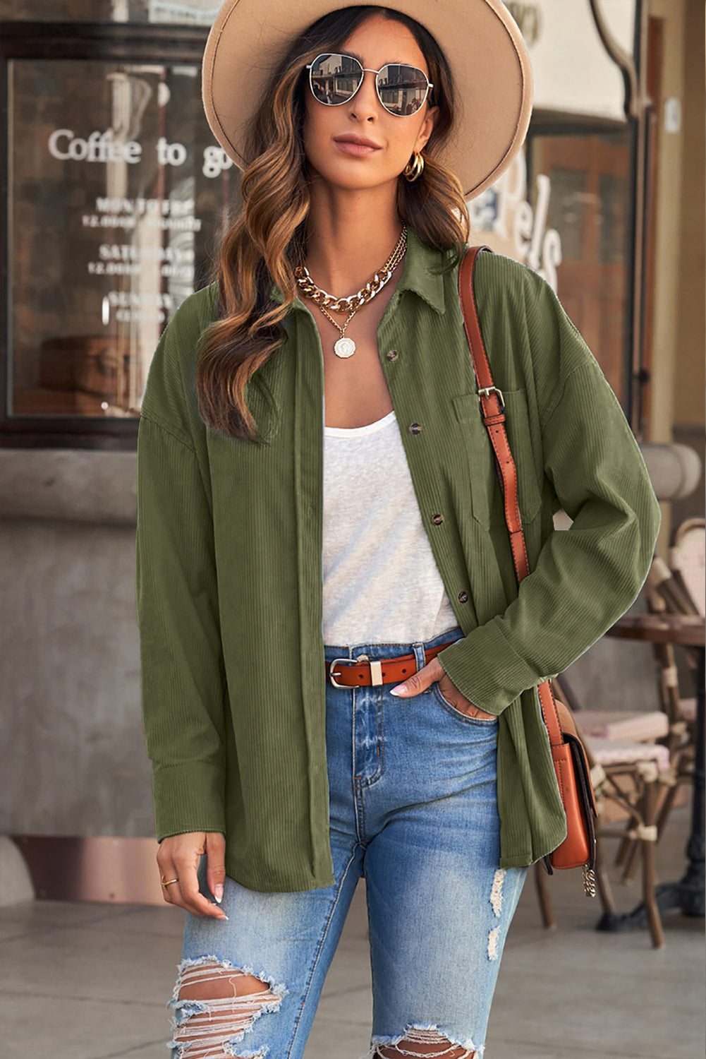 Corduroy Button Pocket Shirt