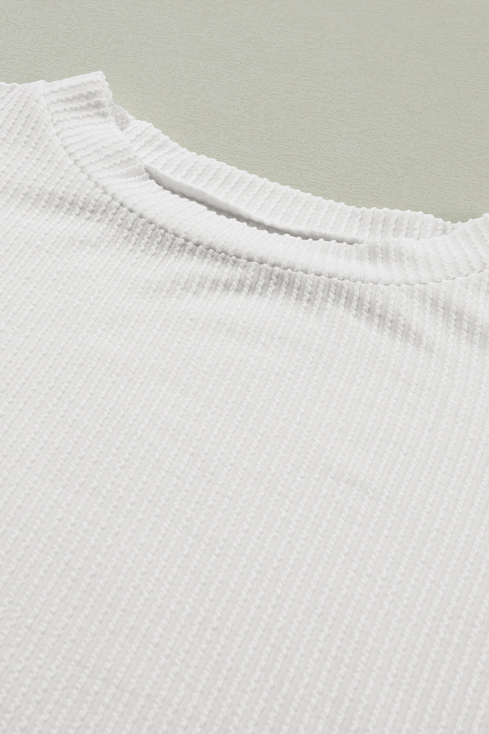 Carbon Grey Color Block Ribbed Knit Quarter Sleeve Top
