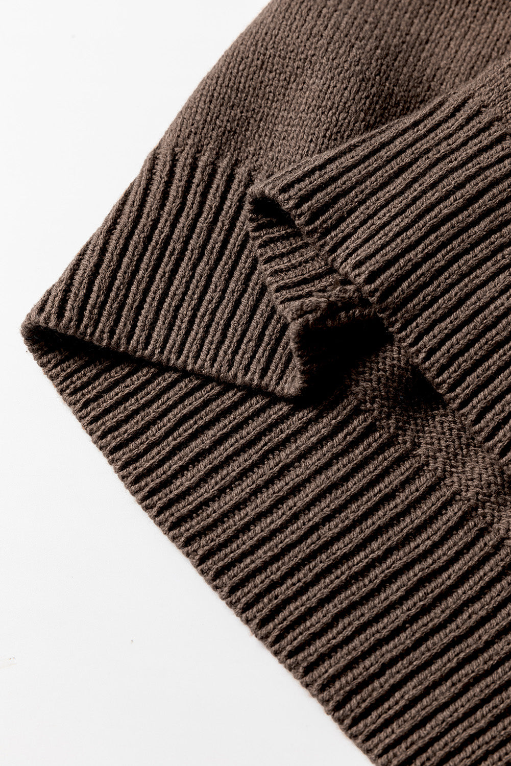 Black Open Knit Drop Shoulder Sweater Cardigan