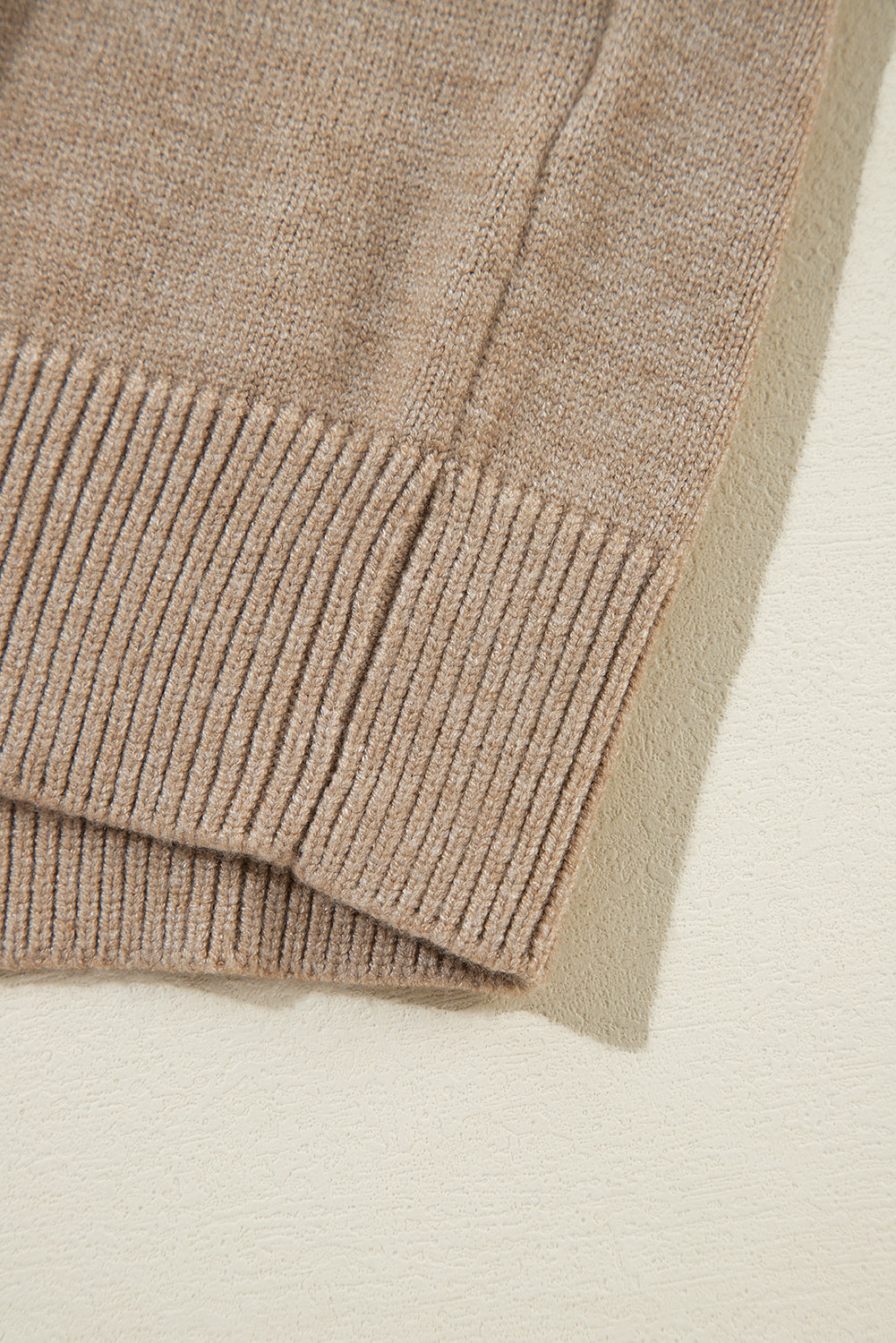 Light Grey Pearled Drop Shoulder Round Neck Sweater