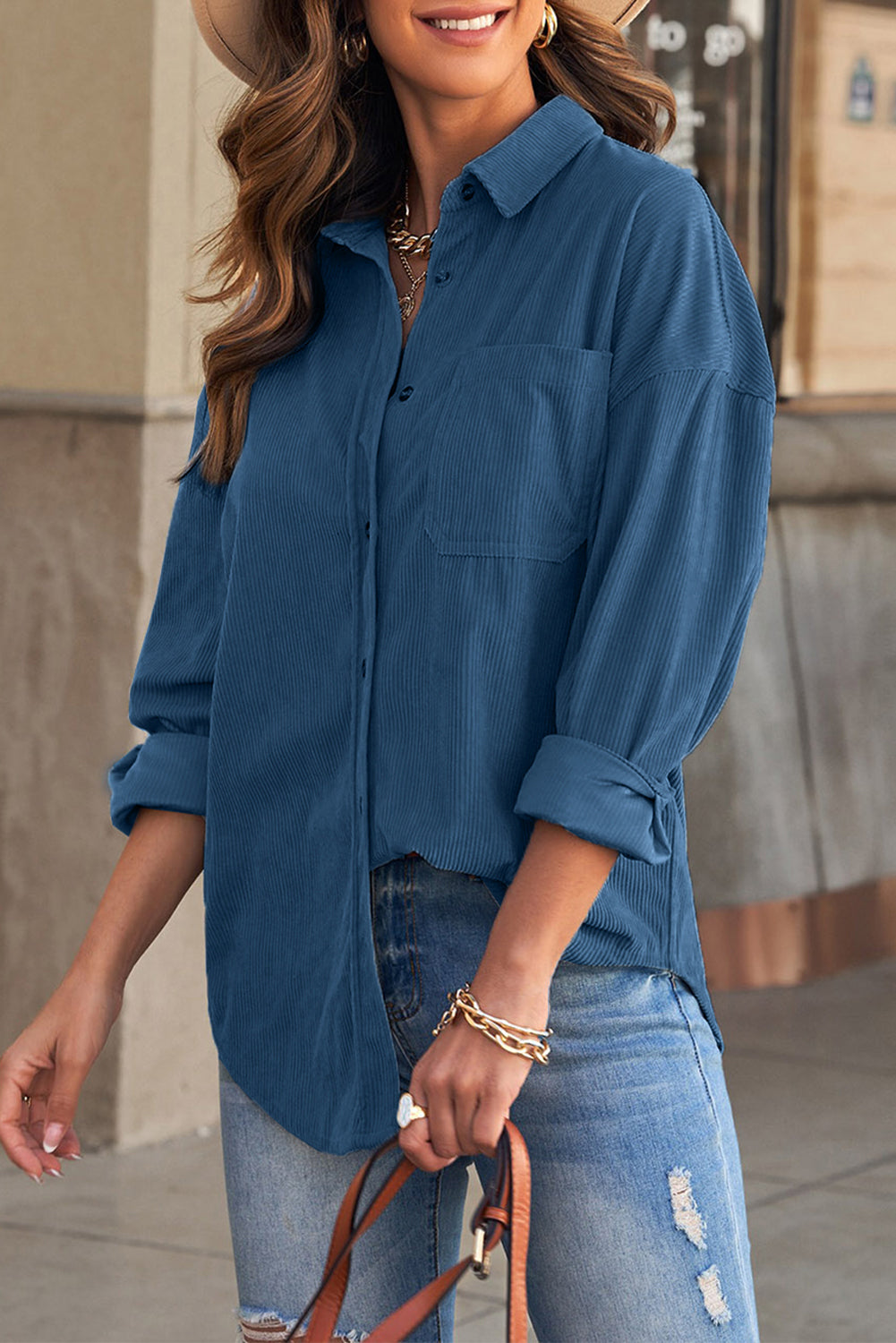 Corduroy Button Pocket Shirt