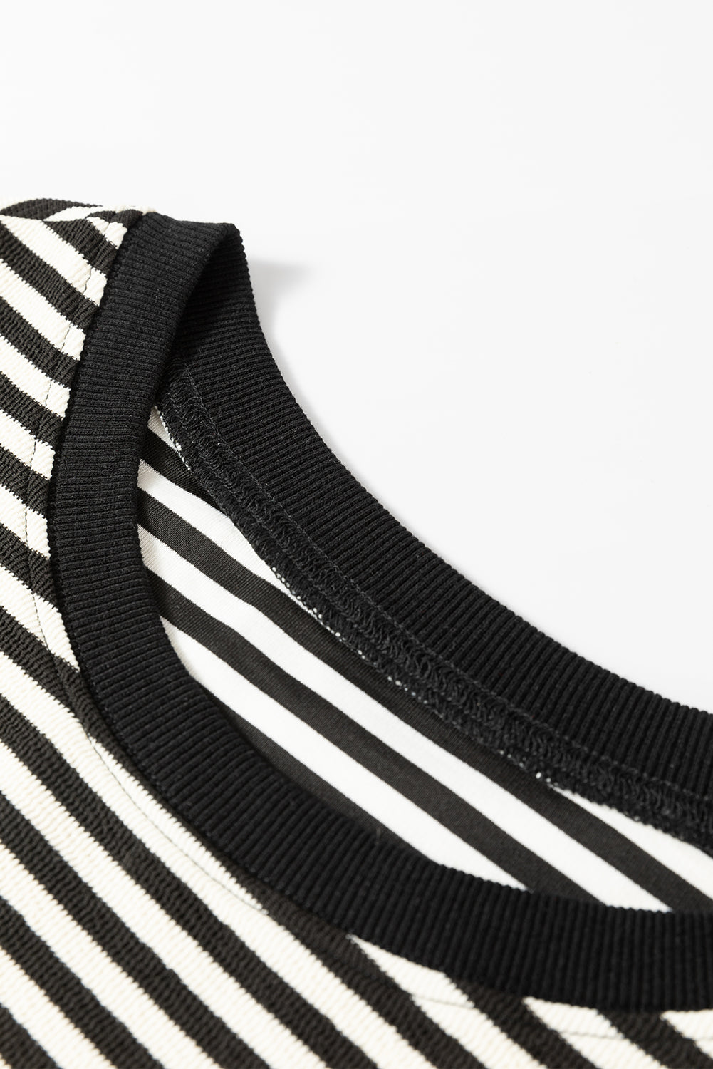 Pink Stripe Loose Drop Shoulder Long Sleeve Top