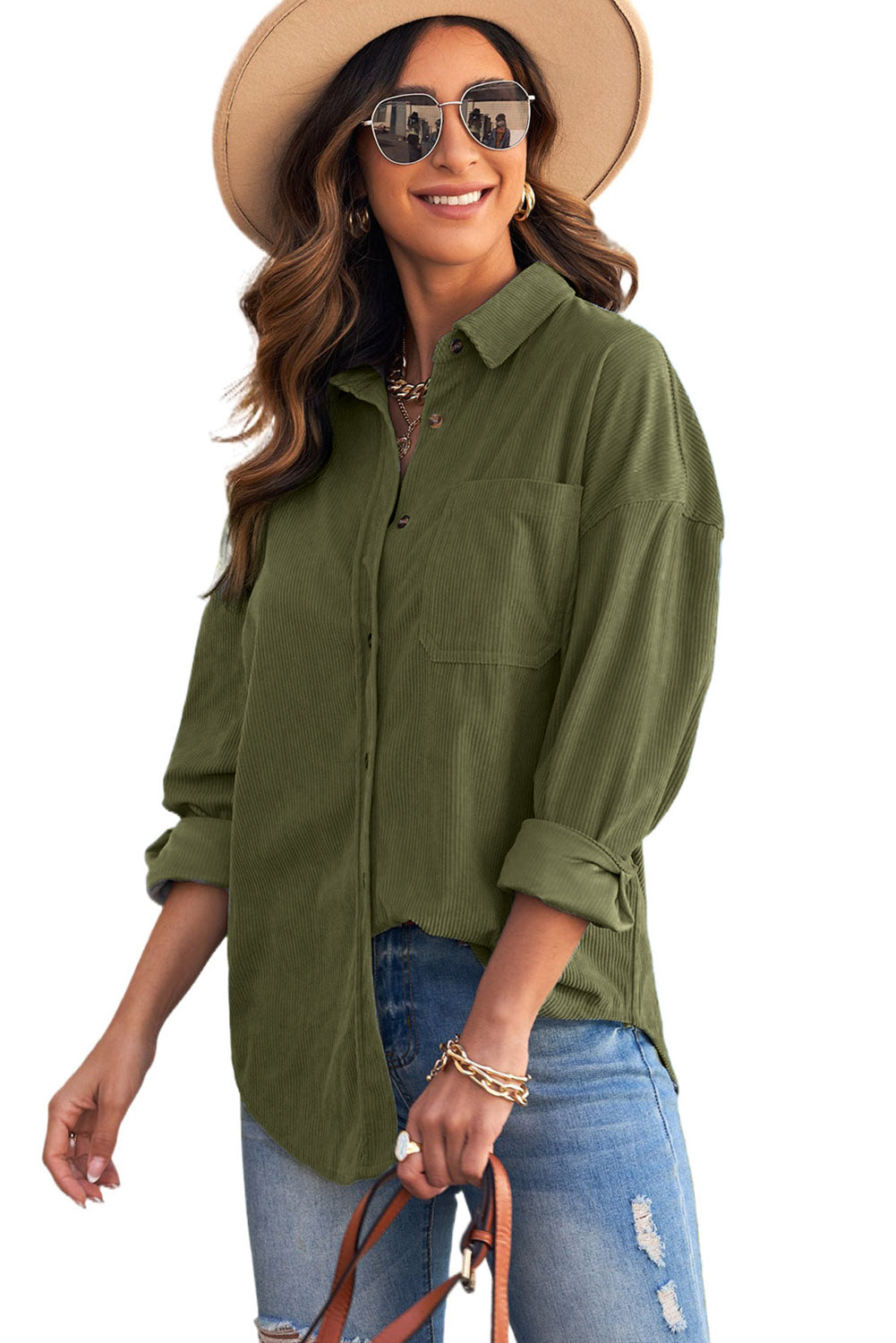 Corduroy Button Pocket Shirt