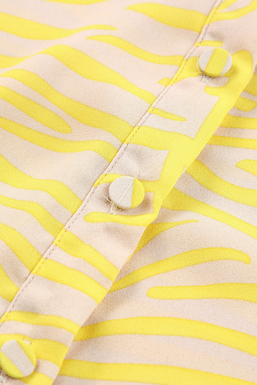 Pink Zebra Stripes Print Lantern Sleeve Shirt