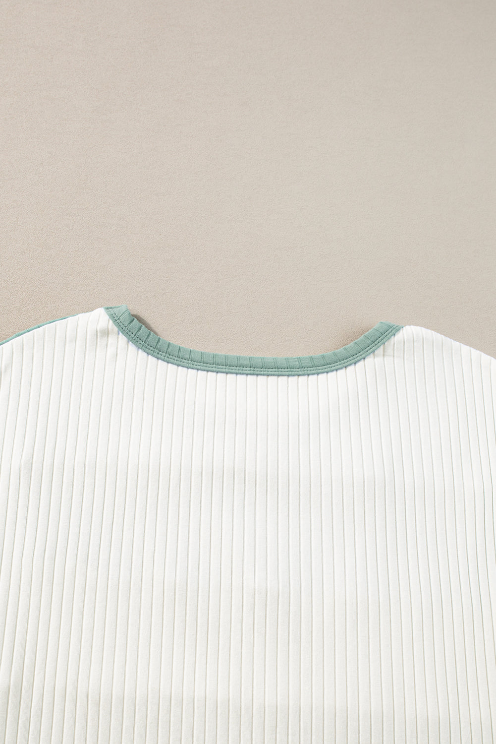 Gray Ribbed Color Block Patchwork T-shirt