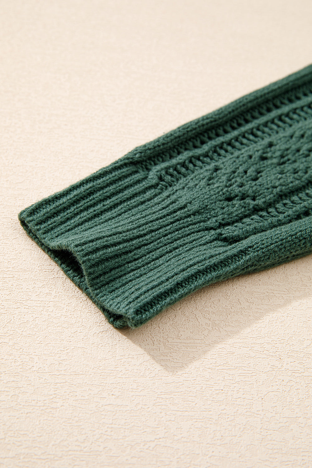 Black Open Knit Drop Shoulder Sweater Cardigan
