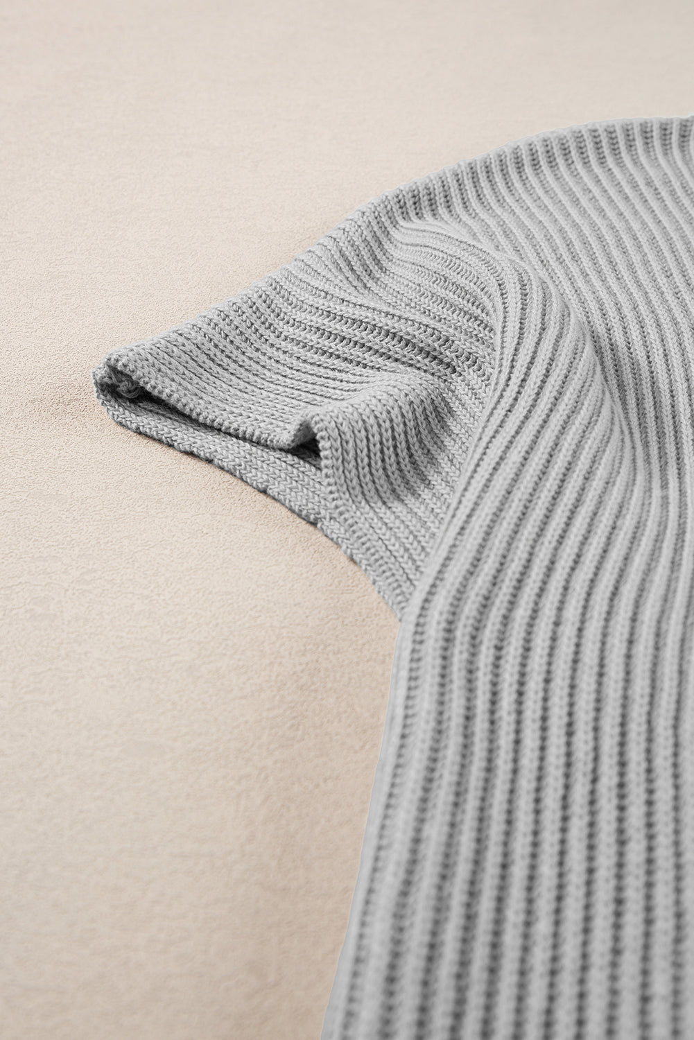Haze Blue Short Sleeve Side Slit Oversized Sweater