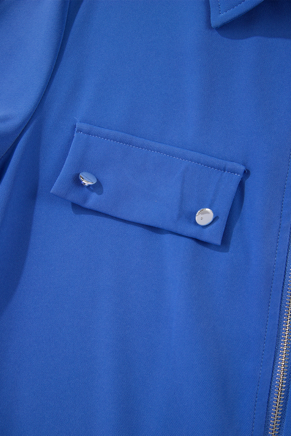 Red Dahlia Collar Tab Sleeve Zip Up Flap Detail Jacket