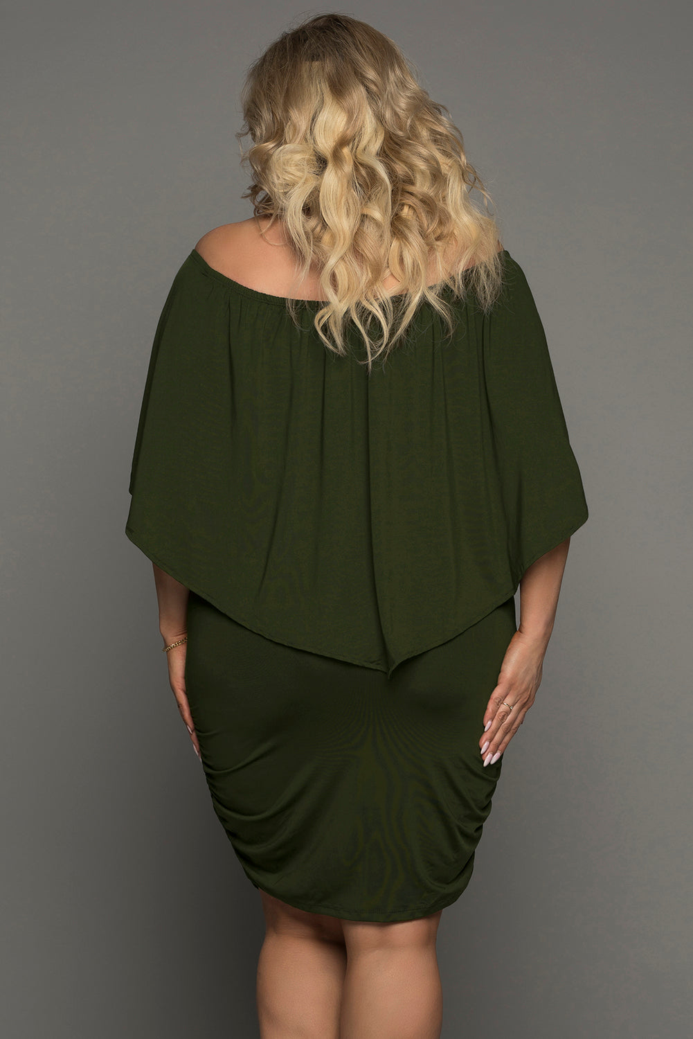 Multiple Dressing Layered Dark Blue Mini Poncho Dress