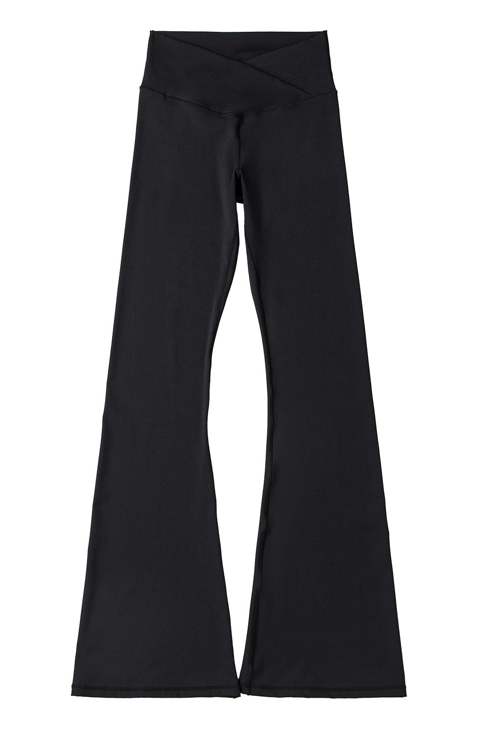 Dark Grey V Shape High Waist Flared Leggings