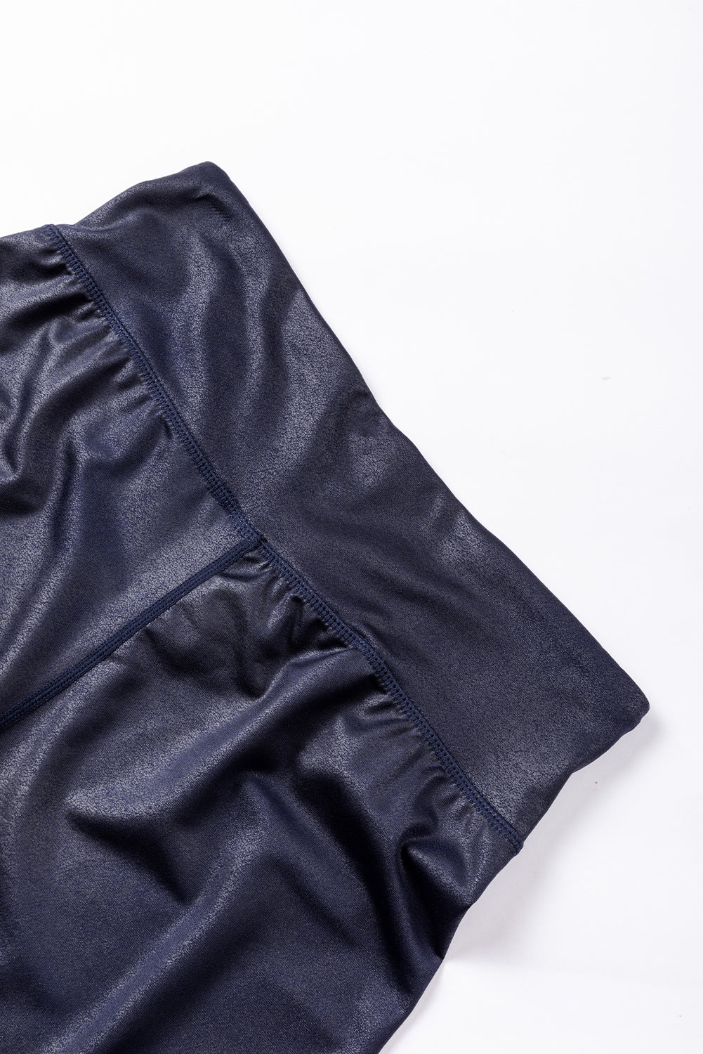 Rose Red Crossed Dip Waist Sleek Leather Leggings