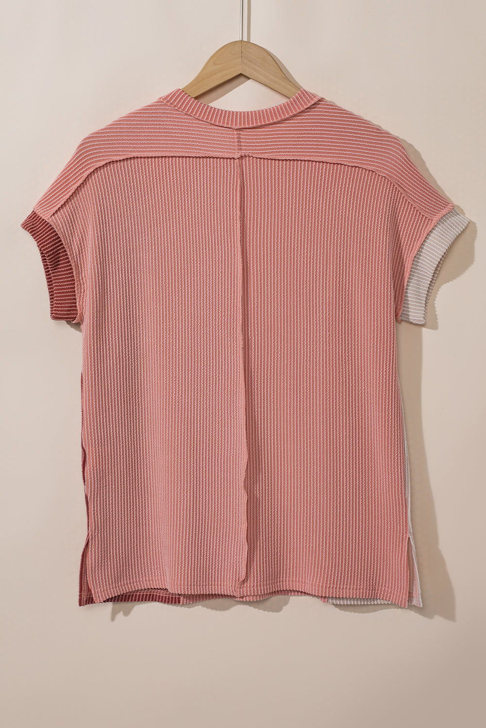 Mint Green Textured Colorblock Crew Neck T Shirt