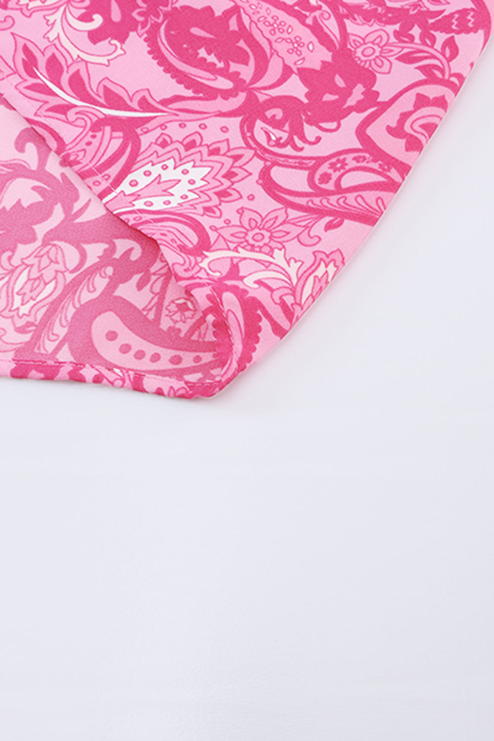 Pink Paisley Print Boho Holiday Ruffle Tiered Maxi Dress