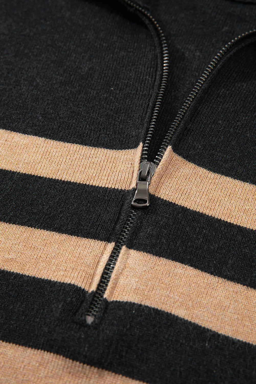 Green Collared Quarter Zipper Oversized Sweater