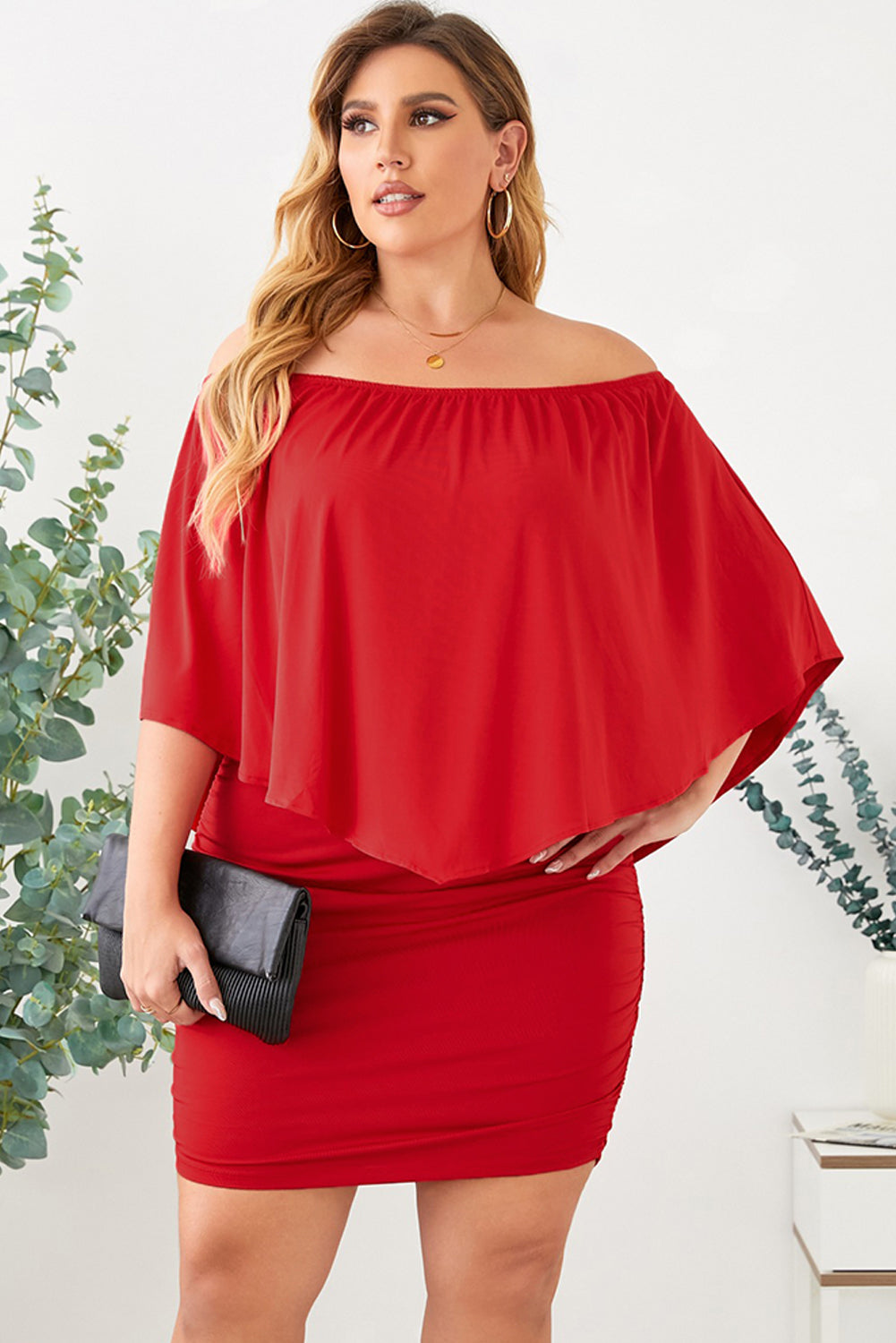 Multiple Dressing Layered Dark Blue Mini Poncho Dress