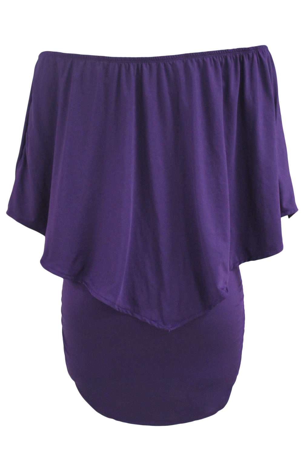 Multiple Dressing Layered Dark Blue Mini Poncho Dress