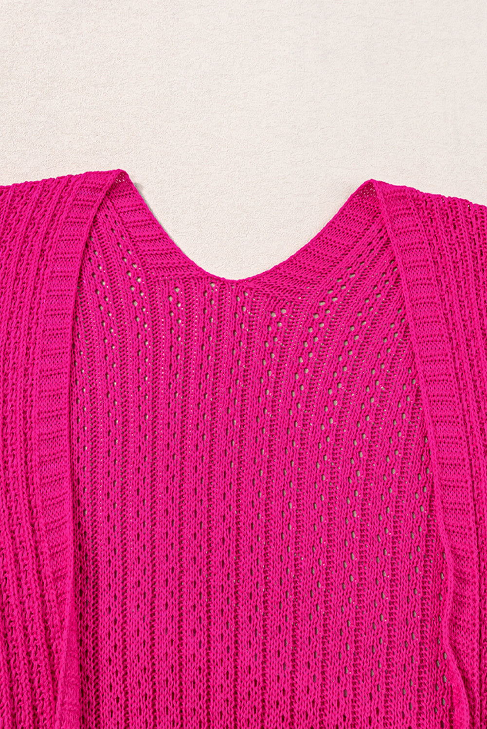 Sky Blue Hollow-out Bracelet Sleeve Knit Cardigan
