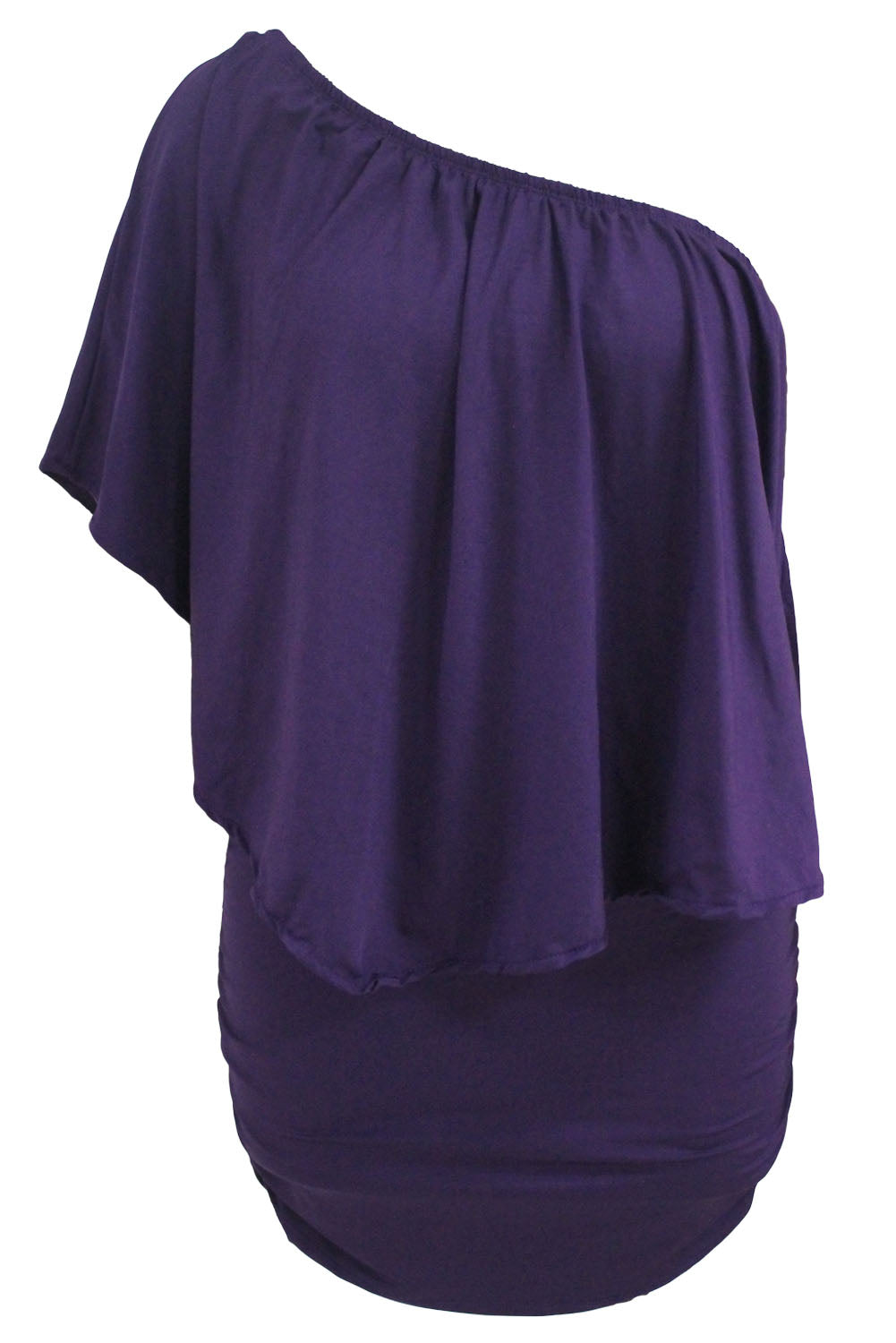 Multiple Dressing Layered Dark Blue Mini Poncho Dress