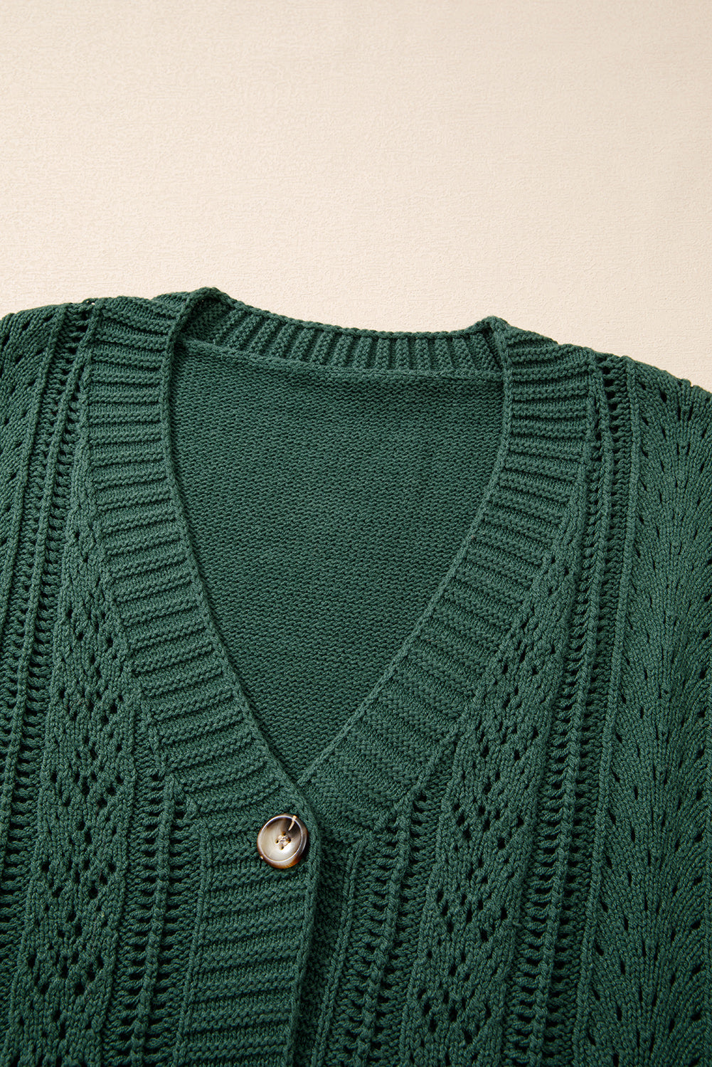 Black Open Knit Drop Shoulder Sweater Cardigan