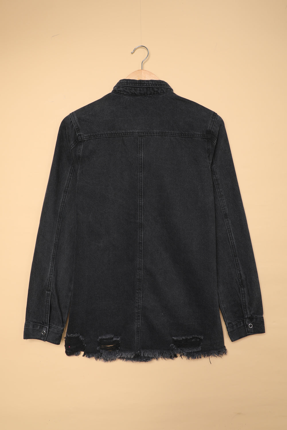Green Ripped Denim Jacket