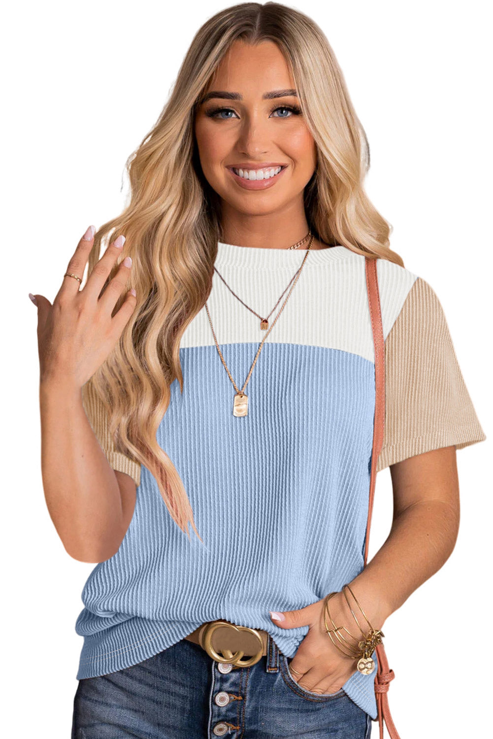Skobeloff Rib Textured Colorblock T Shirt