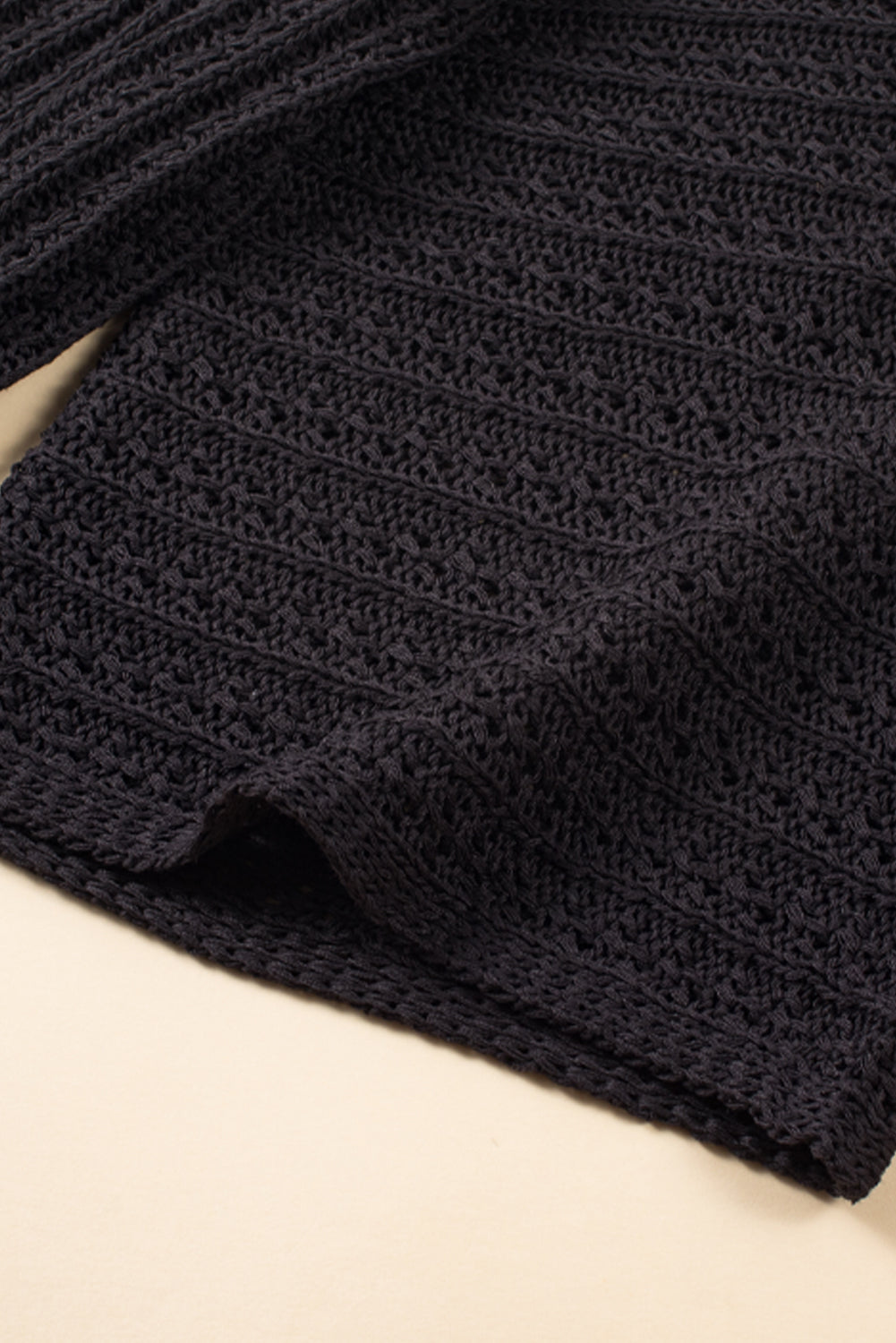 Sky Blue Hollow-out Bracelet Sleeve Knit Cardigan
