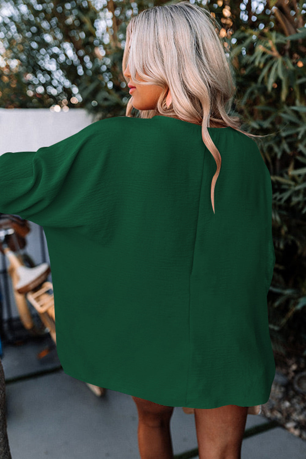 Rose Smocked Wrist Shift Top