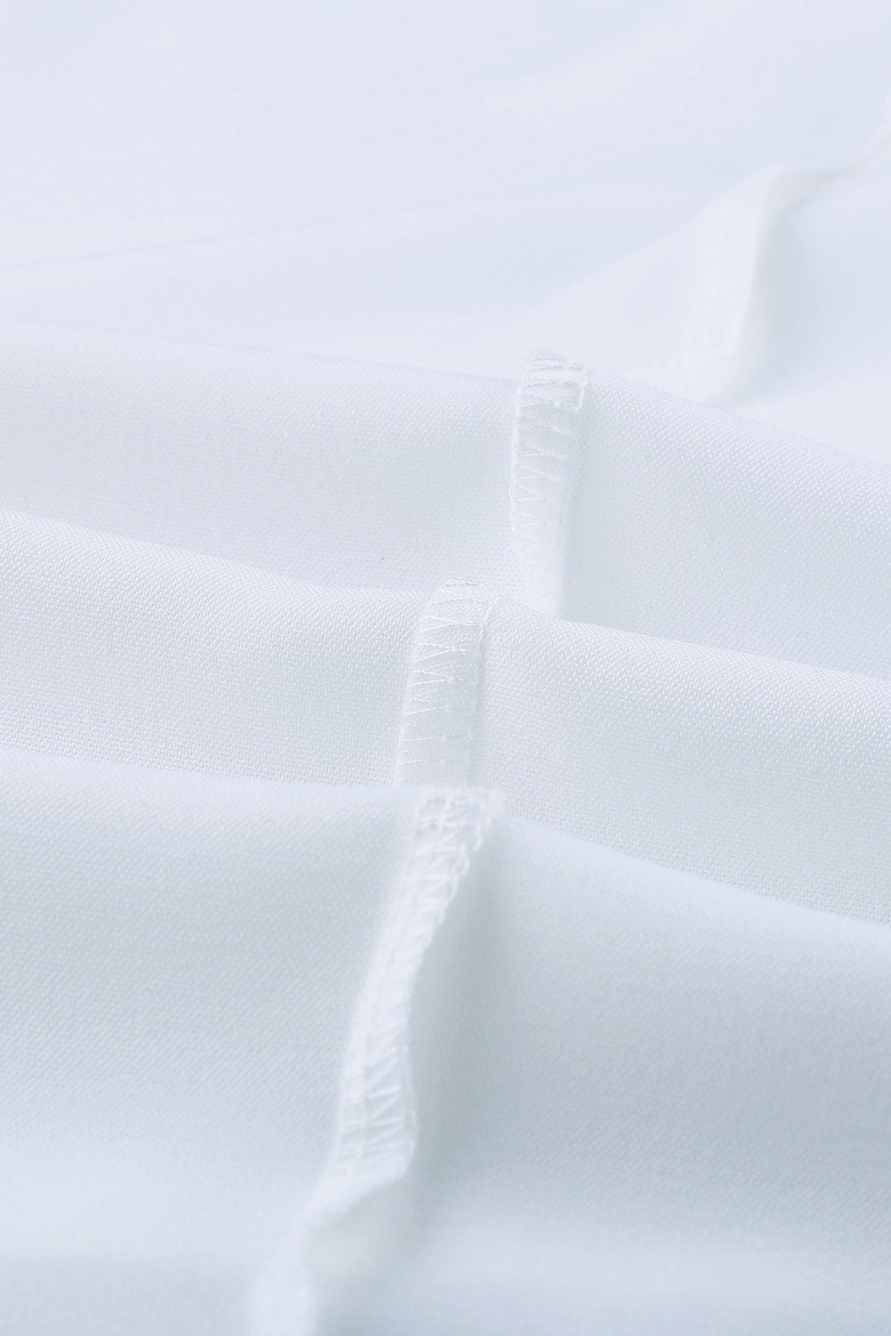 White V Neck 3/4 Sleeve High Low Hem Shirt