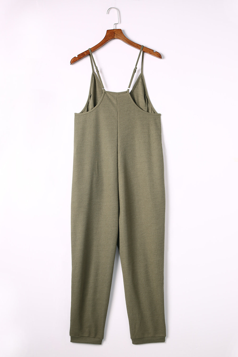 Gray Textured Sleeveless V-Neck Pocketed Casual Jumpsuit