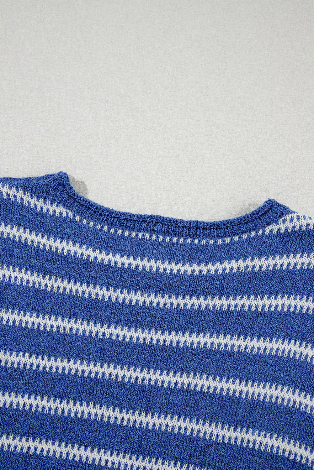 Khaki Stripe Drop Shoulder Casual Sweater