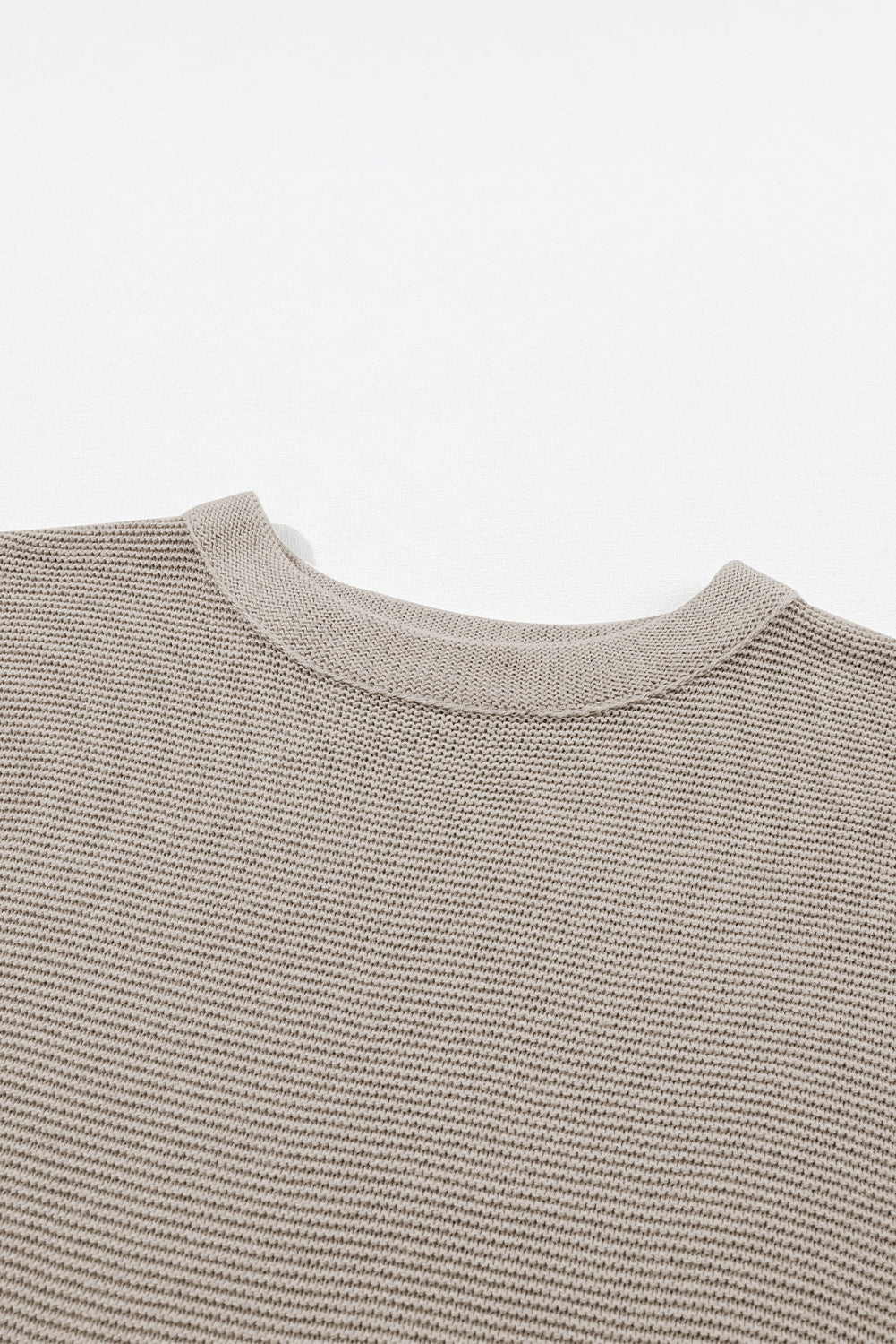 Medium Grey High Neck Short Bat Sleeve Sweater