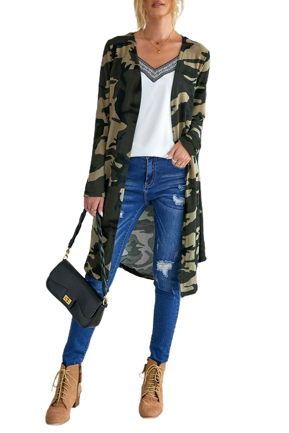 Snake Print Long Cardigan