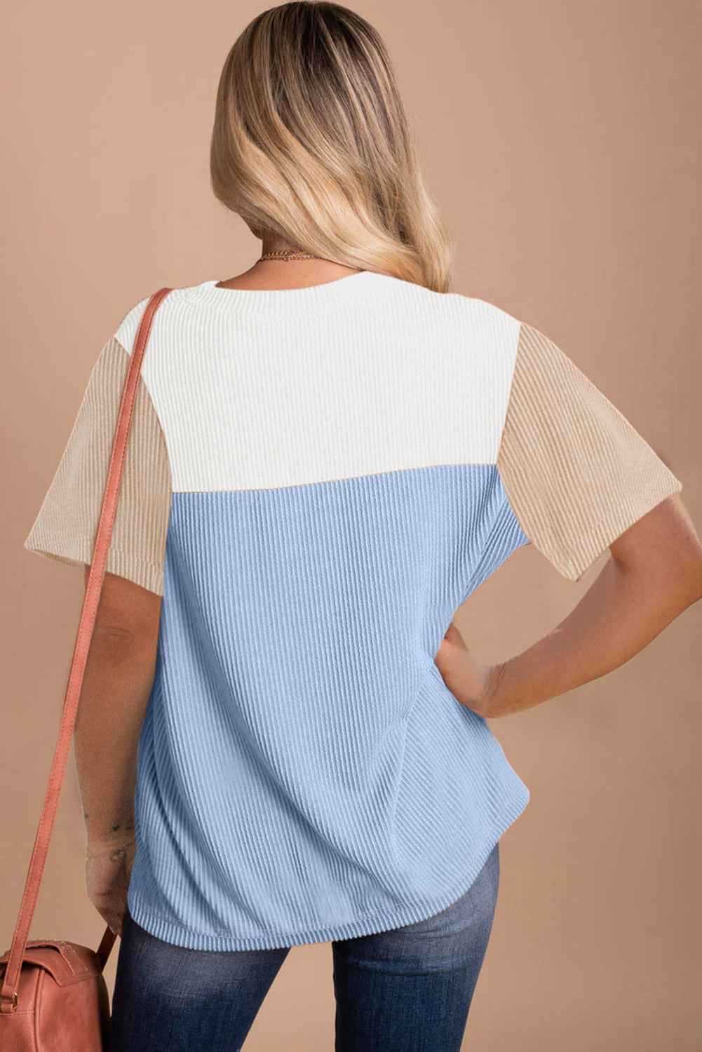 Skobeloff Rib Textured Colorblock T Shirt