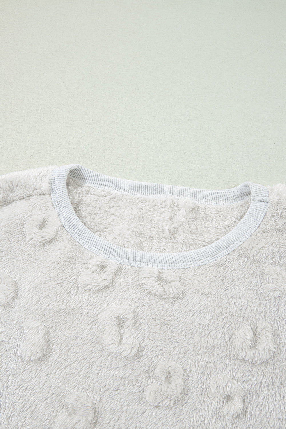 Lavendula Textured Leopard Fleece Loose Two Piece Lounge Set