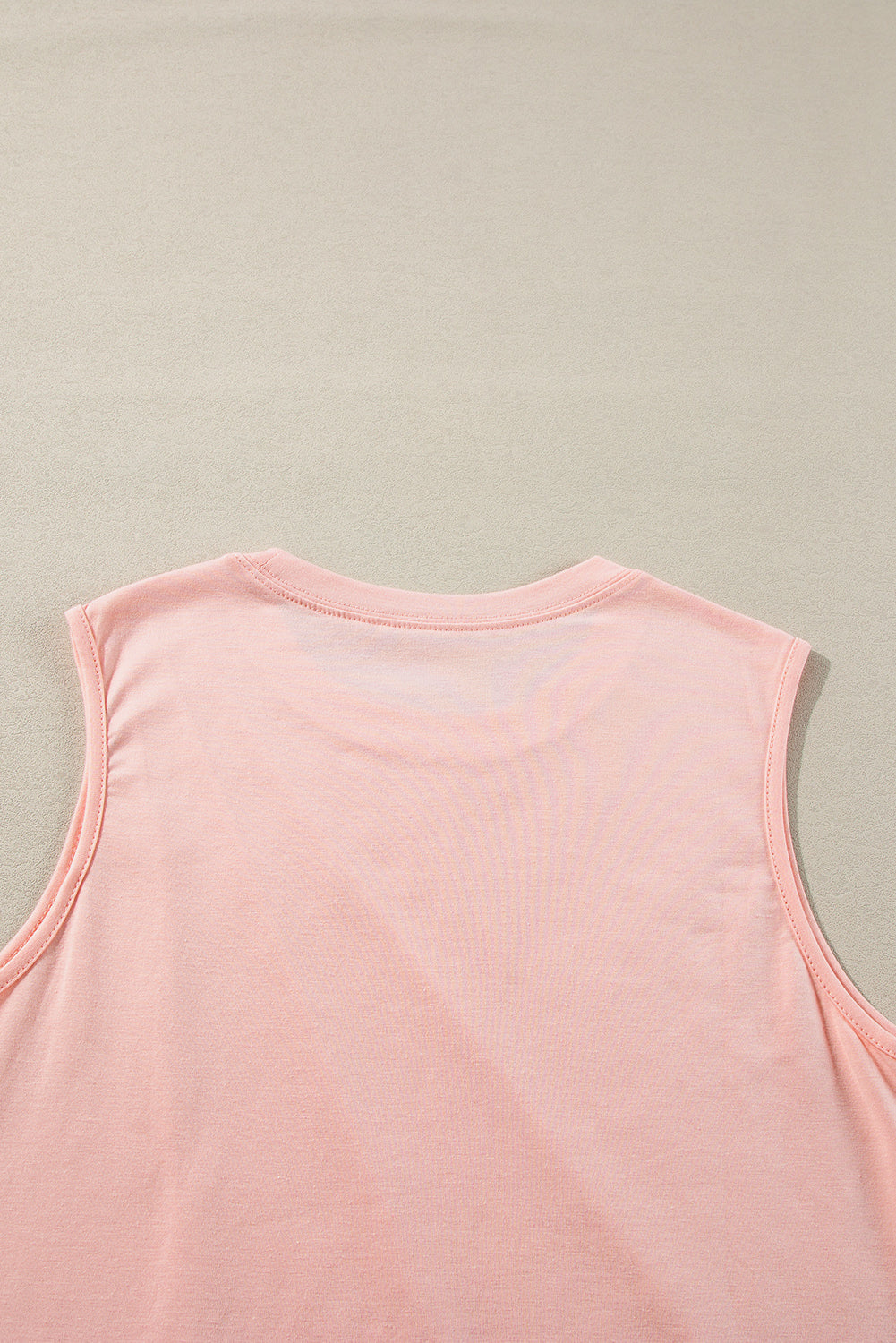 Black Crew Neck Pleated Tank Top